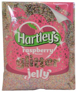 Raspberry Flavor Glitter Jelly, Hartley's, UK
