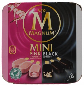 Pink Raspberry & Black Espresso Ice Cream Sticks, Magnum Mini, Portugal