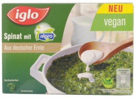Iglo Spinach with Alpro Soy Drink