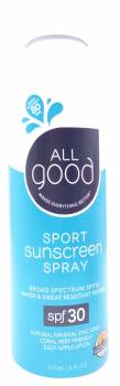 Coral reef safe: All Good Sport Sunscreen Spray SPF 30, USA