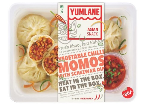 Yumlane, Vegetable Chilli Momos with Schezwan Dip 
