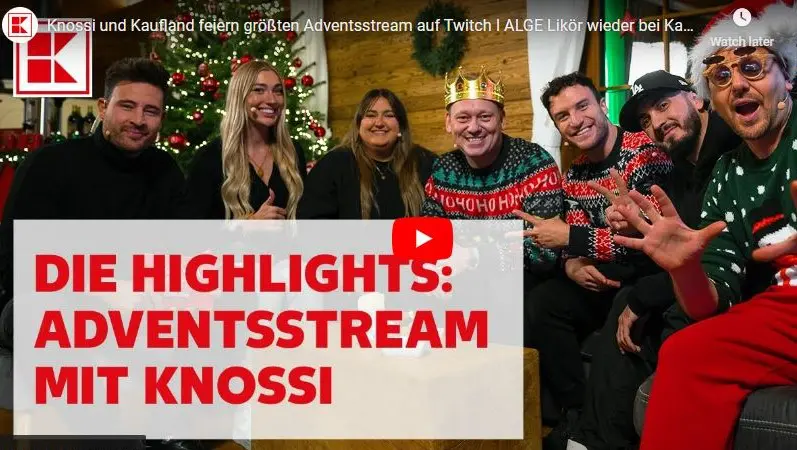 A screenshot of a Youtube vidoe of a German hypermarket who uses influencer marketing.