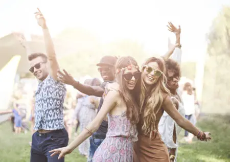People dancing at a festival
