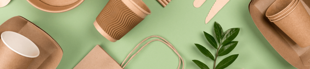 paper packaging on a green background