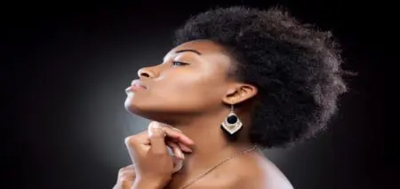 Side profile of a black woman