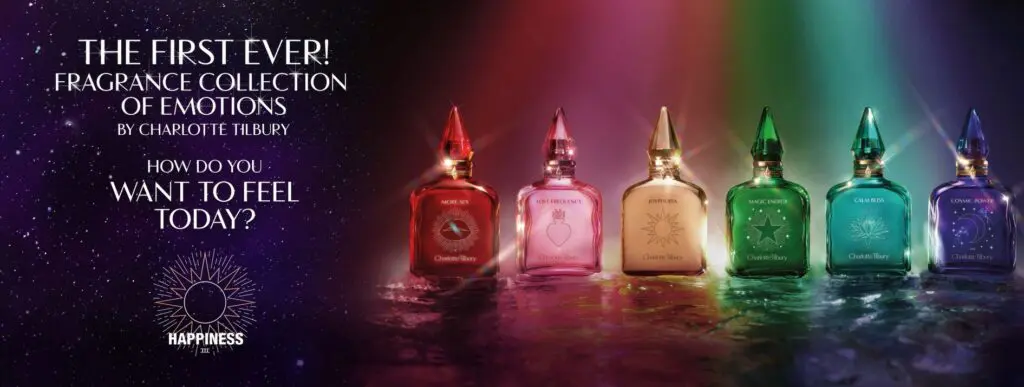 Charlotte Tilbury fragrance add for the "Collection of Emotions".