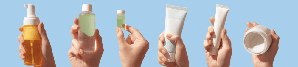 Suncare Innovation: Various bottles of suncare and skincare products