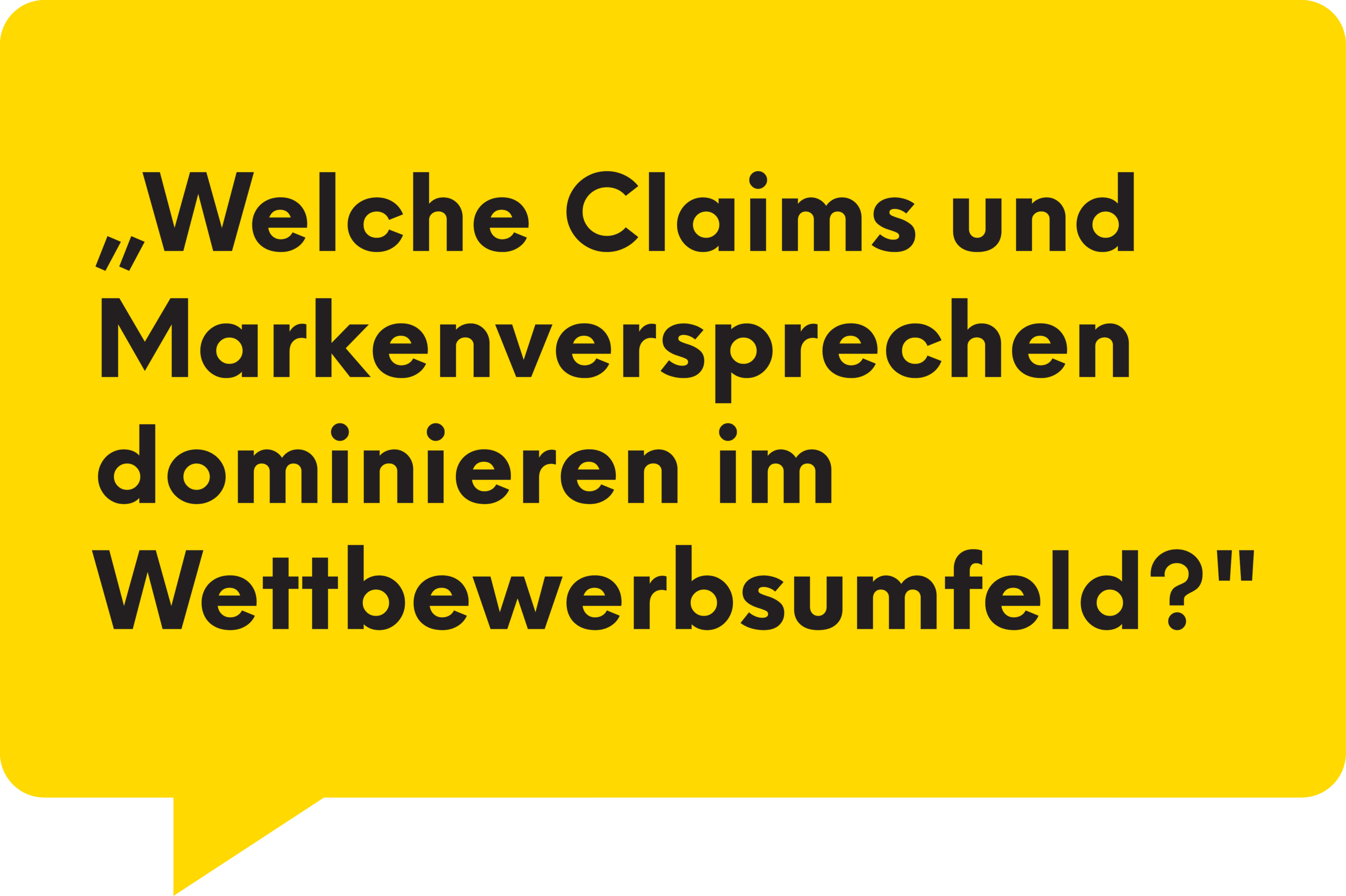 Welche Claims und Markenversprechen dominieren im Wettbewerbsumfeld?