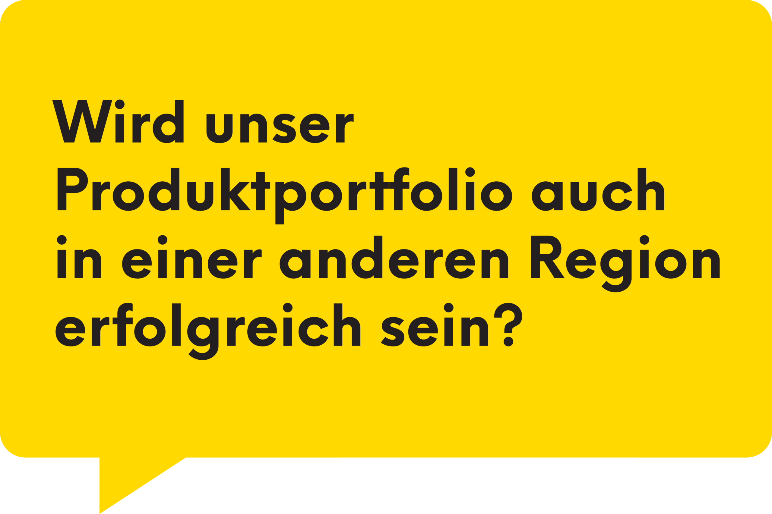 Wird unser Produktportfolio auch in einer anderen Region erfolgreich sein?
