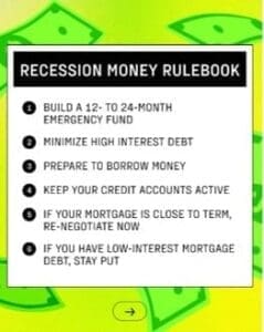 Generated a "recession money rulebook" to inform readers