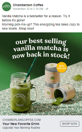 Chamberlain Coffee vanilla matcha recipe