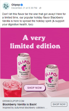 OliPOP Blackberry Vanilla advertisement