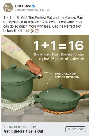 Our Place pots and pans advertisement
