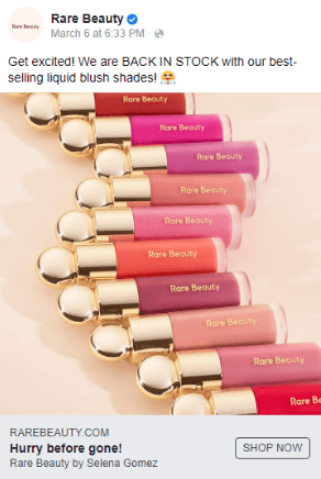 Selena Gomez Rare Beauty advertisement