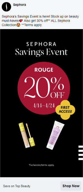 Sephora Savings Event