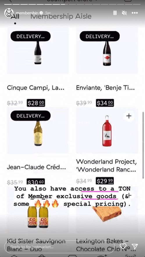 Foxtrot membership advertisement