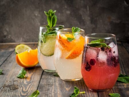 assortment of non-alcoholic cocktails