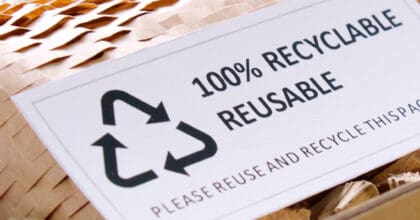 100% recyclable sign