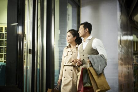 Chinese Couple window shopping