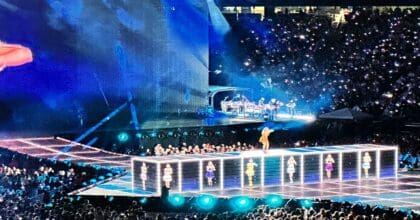 Photograph of Taylor Swift performing at The Eras Tour