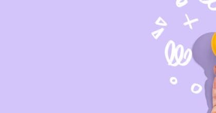 A hand holds a lit, yellow lightbulb against a purple background to signify innovation.