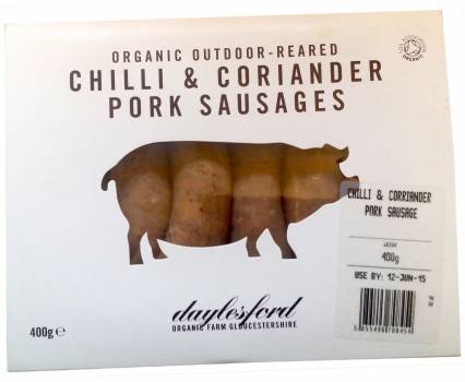 Daylesford Organic Outdoor-Reared Chilli & Coriander Pork Sausages UK