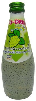 O-Drink Fruit, White Grape Drink with Basil Seeds Drink, Thailand