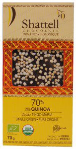 Quinoa-Schokolade mit 70% Kakaoanteil, Shattell Chocolate Organic, Peru