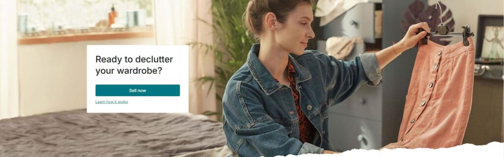 Vinted Website für den Verkauf von Second-Hand-Artikeln.