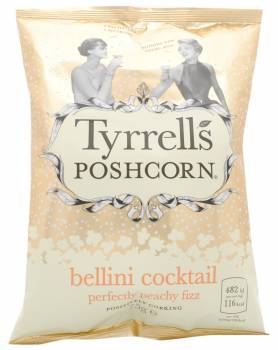 Tyrrell’s Poshcorn, Bellini Cocktail Popcorn, UK