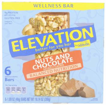 Elevation by Millville, Nuts and Chocolate Wellness Bar, USA
